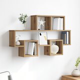 vidaXL Stenska polica Obrtniški hrast 82 x 15 x 51 cm Konstruiran les u