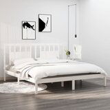 Maison Chic Posteljni okvir - Dvoposteljna postelja - Zakonska postelja bel iz trdne borovine 200x200 cm-J3056, (21761533) | Shoptok.si