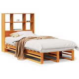  Knjižna postelja brez vzmetnice vošč. rjava 75x190 cm trden les | Shoptok.si