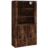 Maison Chic Visoka omara - Komoda - Predalnik dimljen hrast inženirski les, (21717173) | Shoptok.si