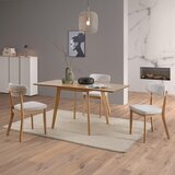 Livetastic JEDILNA MIZA, masivno les kavčukovca barve hrasta | Shoptok.si