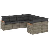  8-dijelni set vrtnih sofa od poliratana s jastucima sivi | shoptok.hr