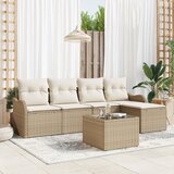 vidaXL 6-delnim Vrtni Kavč Set s Blazinami Rjav Poli Ratan | Shoptok.si