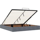  Otomanski posteljni okvir z vzmetnicami siv 180x200cm žamet | Shoptok.si