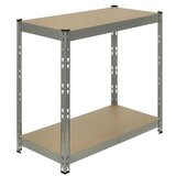 REGALUX Metalni regal (Nosivost po polici: 140 kg, Broj polica: 2 Kom., Uticanje, Siva) | shoptok.hr