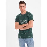 Ombre Men's printed t-shirt with round neckline - green | shoptok.hr