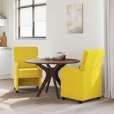  Blagovačke stolice s kotačima 2 pcs Žuta 58 x 65 x 98 cm Baršun | shoptok.hr