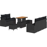vidaXL Vrtna sedežna garnitura z blazino s shranjevanjem 8 pcs Črna, (5000135793) | Shoptok.si