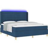 Box Spring Postelja z Mattresom in LED Modra 180x200 cm Tkanina, (22049135) | Shoptok.si