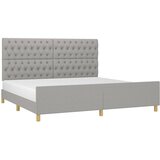  Okvir za krevet s uzglavljem svjetlosivi 200x200 cm od tkanine | Eponuda.ba