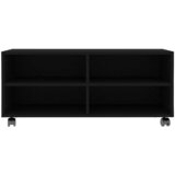 TV ormarić s kotačima crni 90 x 35 x 35 cm konstruirano drvo | shoptok.hr
