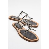 LuviShoes Women's Slippers with FLEP Black Stone Cene