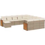 Maison Chic Seti vrtnega pohištva - Vrtna garnitura - Vrtni pohištvo set 12-delna z blazinami bež poli ratan, (21811021) | Shoptok.si