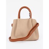 Shelvt Light brown medium handbag with decorative scarf | shoptok.hr