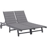 vidaXL Vrtni ležalnik za 2 osebi z blazinami sivi trden akacijev les - - Siva - 32.14 - 200 x 123 x 85 cm - 2025--Uvoz_4 | Shoptok.si