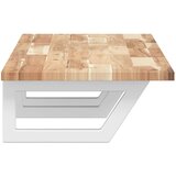  Zidna polica za umivaonik od čelika i masivnog bagremovog drva Smeđa 120 x 40 x 2 cm | shoptok.hr