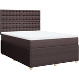 vidaXL Box spring postelja z vzmetnico temno rjav 140x190 cm blago, (21305128) Cene