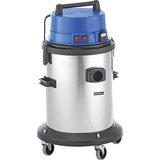 eurokraft pro delavniški sesalnik za mokro in suho sesanje, 50-l posoda iz nerjavnega jekla, 2400 w, z električno vtičnico Cene