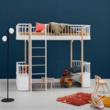 Oliver Furniture® krevet na kat loft bed 90x200 white/oak | shoptok.hr