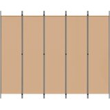  5-Panelni Pregrađivač Bež 250 x 200 cm Tkanina | shoptok.hr