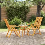  Vrtni set za objed 3 kom. Smeđa Čvrsto drvo akacije 150 x 90 x 60 cm | Shoptok.si