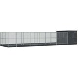 vidaXL Voliera s podaljškom srebrna 1118x303x216 cm jeklo | Shoptok.si