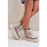 PH2 Women's Snow Boots With Embroidery On Platform Light Beige Naleris | Shoptok.si