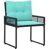  Set vanjskog namještaja s jastukom čelik - Crna i tirkizna 2x pojedinačna stolica + 2x tabure + 1x stol | shoptok.hr
