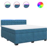 vidaXL Box spring postelja z vzmetnico modra 180x200 cm žamet, (21304648) Cene