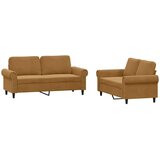  2-dijelni set sofa s jastucima smeđi baršunasti | shoptok.hr
