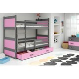 Rico drveni dečiji krevet na sprat sa fiokom - sivi - roza - 200x90 cm Z6DXQ3E Cene