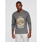 Ombre Men's collegiate style printed longsleeve - grey | ePonuda.com