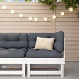  Kutna sofa od masivne borovine s jastucima bijela Cene