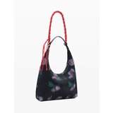 Desigual Torba za čez ramo zelena / roza / črna / bela | Shoptok.si