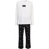 Calvin Klein Underwear Duga pidžama crna / bijela