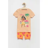 GAP Dječja pamučna pidžama boja: narančasta, s uzorkom