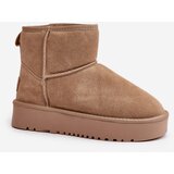 Boto Women's Suede Snow Boots on Platform Above Ankle Beige Rianaella | Shoptok.si
