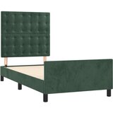  Okvir za krevet s uzglavljem tamnozeleni 90x200 cm baršunasti | shoptok.hr