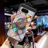 INORCO Ovitek za telefon s stojalom za telefon s cvetličnim vzorcem za osebni računalnik Google Pixel 8+TPU+pokrov iz kaljenega stekla z vrvico, (22036844) | Shoptok.si