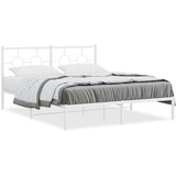  Metalni okvir za krevet s uzglavljem bijeli 150x200 cm | shoptok.hr