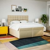 vidaXL Box spring postelja z vzmetnico krem 200x200 cm blago | Shoptok.si