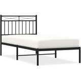 Maison Chic Kovinski Posteljni okvir - Enojna postelja - Postelja za odrasle z vzglavjem črn 90x200 cm, (21694005) Cene