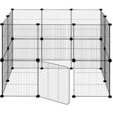  Kavez za ljubimce s 20 panela i vratima crni 35 x 35 cm čelični | shoptok.hr