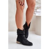Kesi Insulated ankle boots with pleats on a low heel black Elletinnia | ePonuda.com