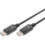 Digitus DisplayPort priključni kabel DisplayPort utikač, DisplayPort utikač 15.00 m crna AK-340100-150-S okrugli, trostruko zaštićen DisplayPort kabel | shoptok.hr