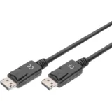 Digitus DisplayPort priključni kabel DisplayPort utikač, DisplayPort utikač 15.00 m crna AK-340100-150-S okrugli, trostruko zaštićen DisplayPort kabel