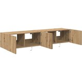 TV zidni ormarići s LED svjetlima 2 kom Artisan hrast 80x35x31 cm | shoptok.hr