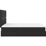  Otomanski krevet s madracem crni 140x190 cm umjetna koža - Crna 140 x 190 cm | shoptok.hr