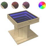 Furnova Klubska mizica LED sonoma hrast 50x50x45 cm inženirski les, (21913783) | Shoptok.si