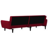  Kavč dvosed z ležiščem vinsko rdeč žamet, (21038128) | Shoptok.si